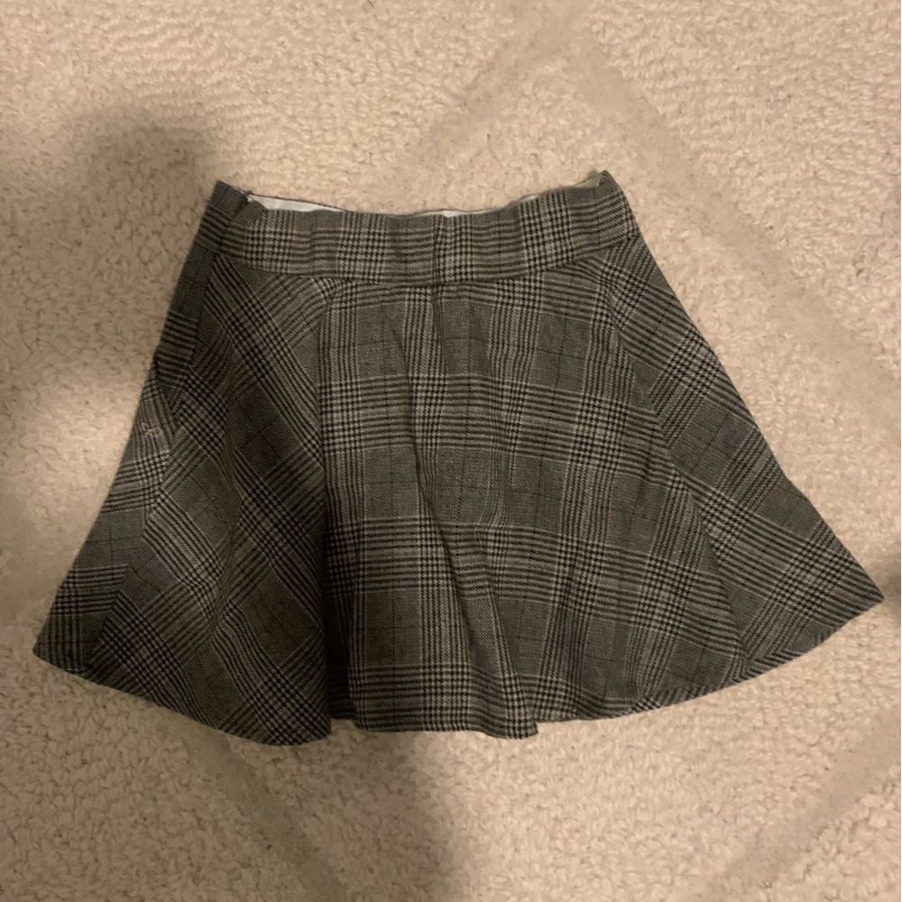 Lili Gaufrette Grey Plaid Mini Skirt